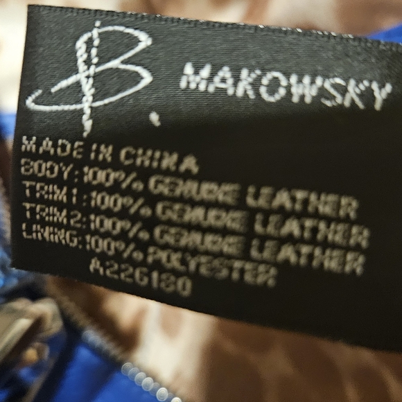 B Makowsky Blue shoulder bag with fringe. EUC NO CALL-OUTS - Picture 2 of 3